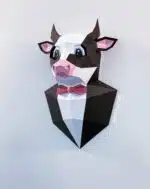 Stier in pak papercraft 3D, weergave 5