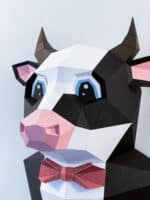 Papercraft von einem Stier im Anzug in Origami 3D