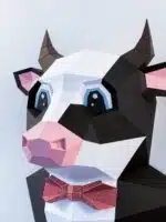 Stier in pak papercraft 3D, weergave 4