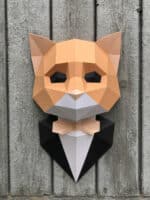 Papercraft di gatto elegante in origami 3D