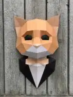 Katze im Anzug Papercraft 3D