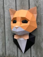 Papercraft di gatto elegante in origami 3D