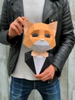 Papercraft di gatto elegante in origami 3D