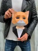 Kat in pak papercraft 3D, weergave 7