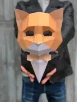 Kat in pak papercraft 3D, weergave 6