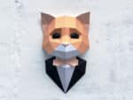 Papercraft di gatto elegante in origami 3D