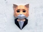 Katze im Anzug Papercraft 3D