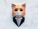 Kat in pak papercraft 3D, weergave 4