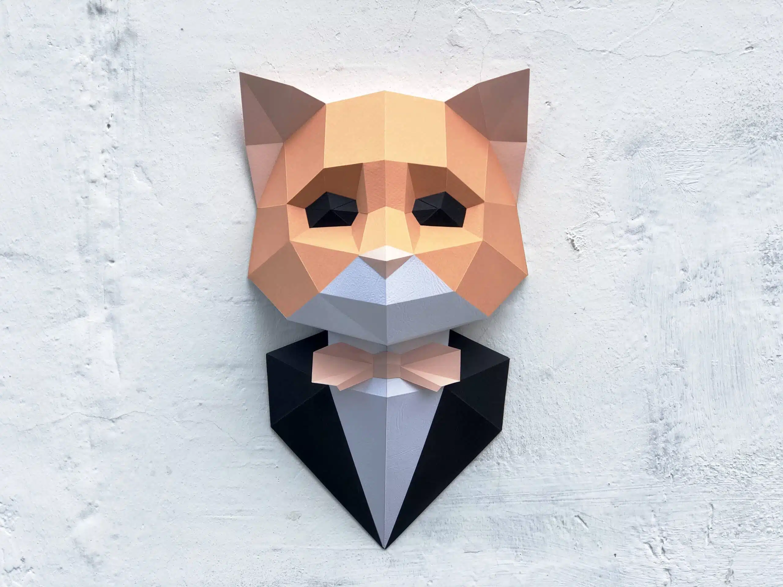 Kat in pak papercraft 3D, weergave 4