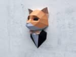 Papercraft di gatto elegante in origami 3D