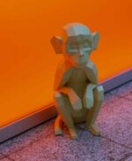 Seated monkey in 3D papercraft