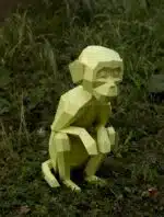 Scimmia seduta in papercraft 3D