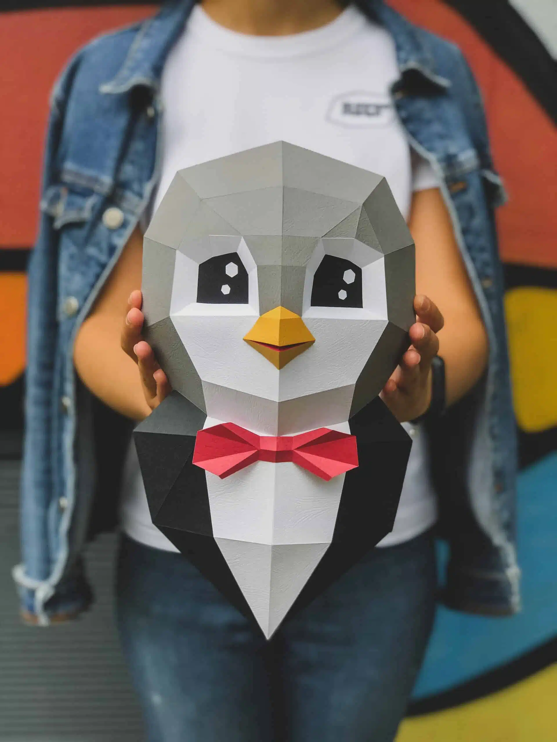 Pinguino in papercraft 3D, modello 3D