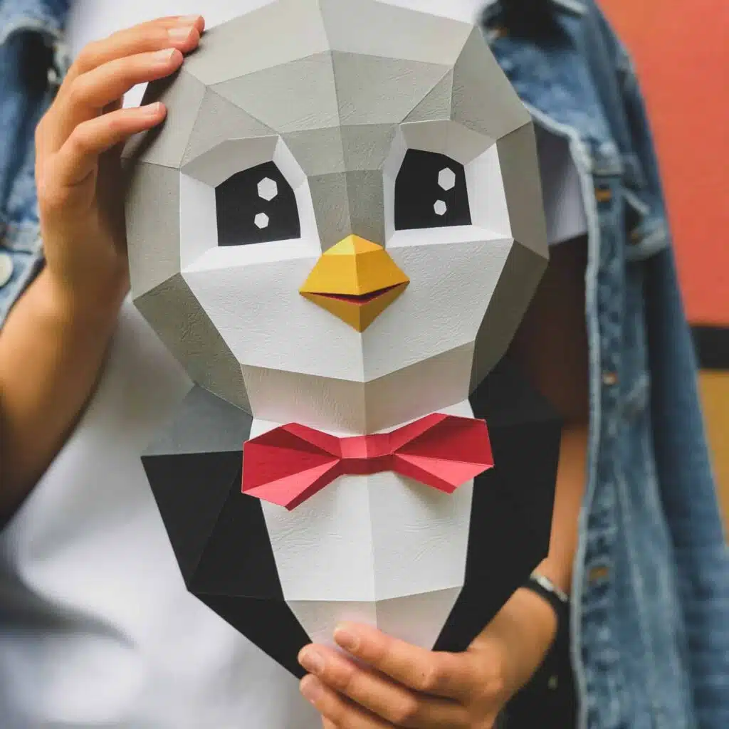 Pinguin mit Fliege aus 3D-Papercraft