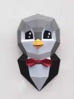 Pinguino con farfallino in papercraft 3D