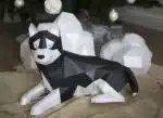 Papercraft of husky in 3D origami
