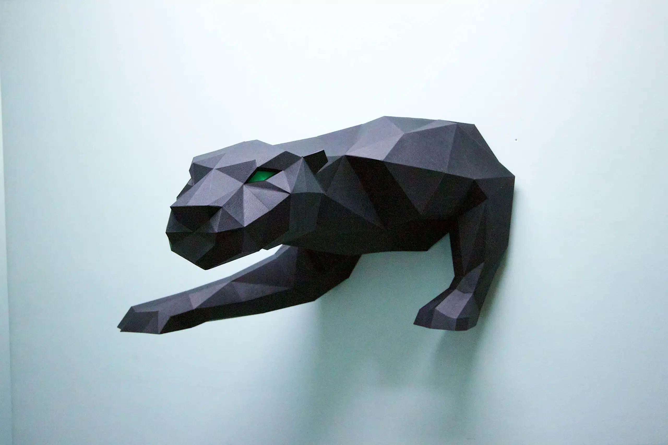 3D-papercraft panter voor aan de muur, weergave 5