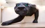 3D-papercraft panter voor aan de muur, weergave 8
