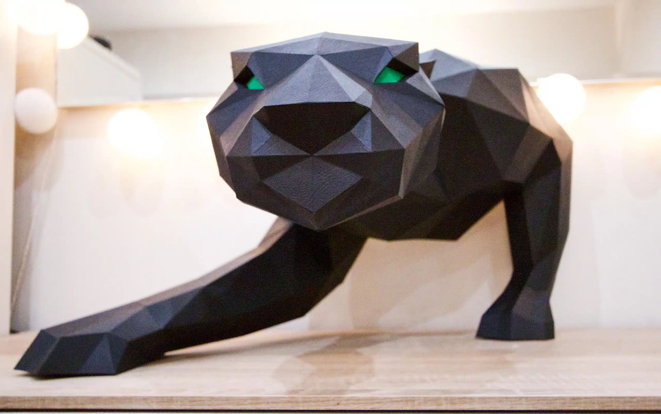 3D-papercraft panter voor aan de muur, weergave 8