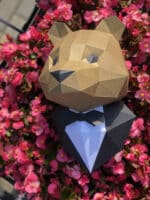 Papercraft de l'ours en costume en origami 3D