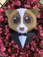 Aap in smoking papercraft 3D, weergave 9