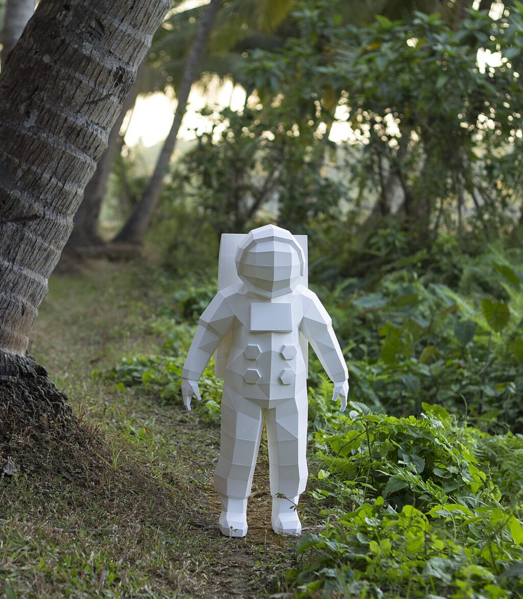 Kosmonaut im 3D-Papercraft