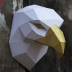 Papercraft eagle head in 3D origami