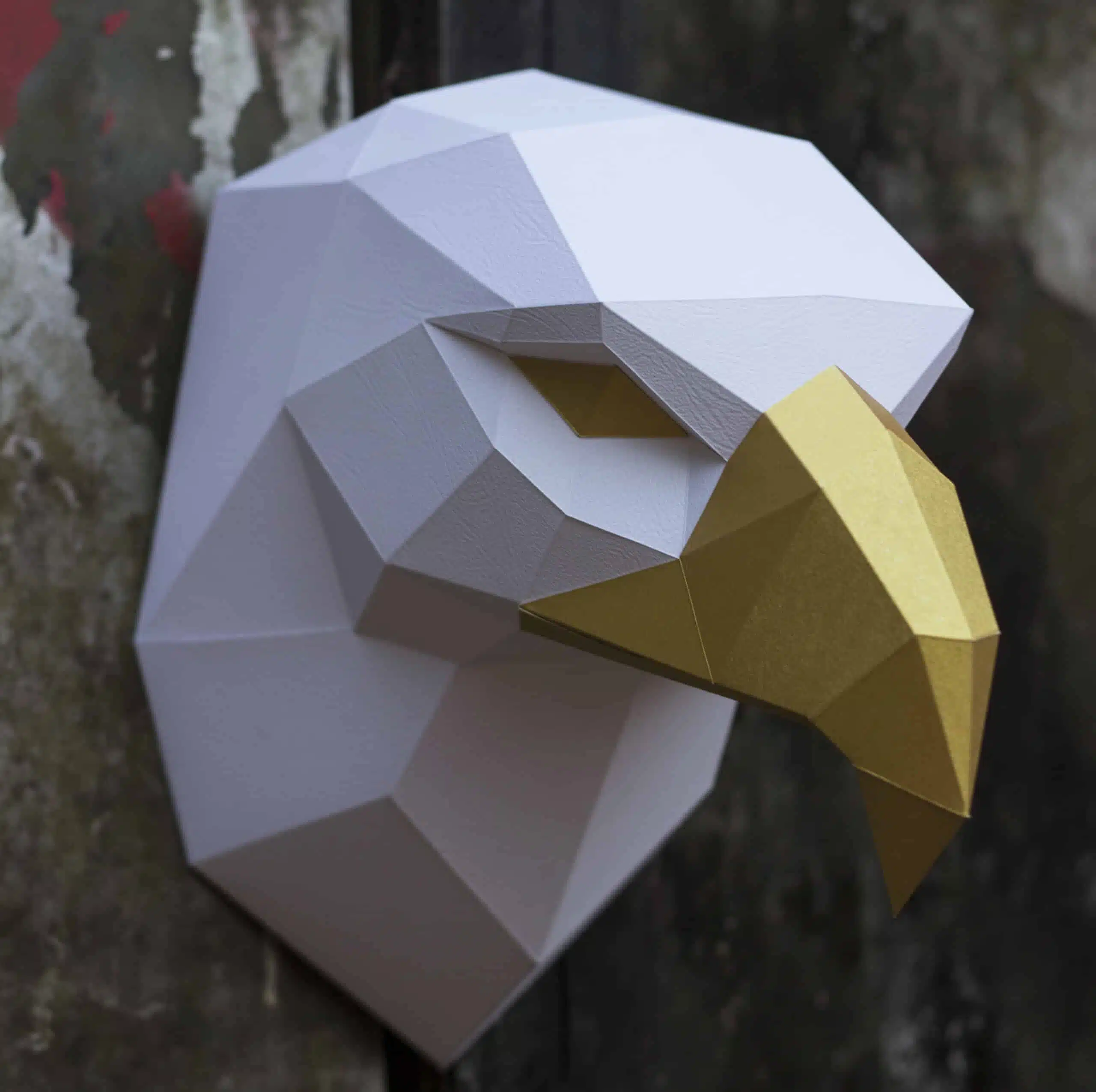 Kop van arend in 3D-papercraft, weergave 7