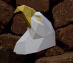 Papercraft eagle head in 3D origami