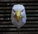 Papercraft eagle head in 3D origami