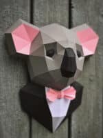Papercraft of dapper koala in origami 3D