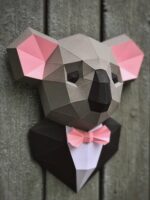 Koala in costume in papercraft 3D