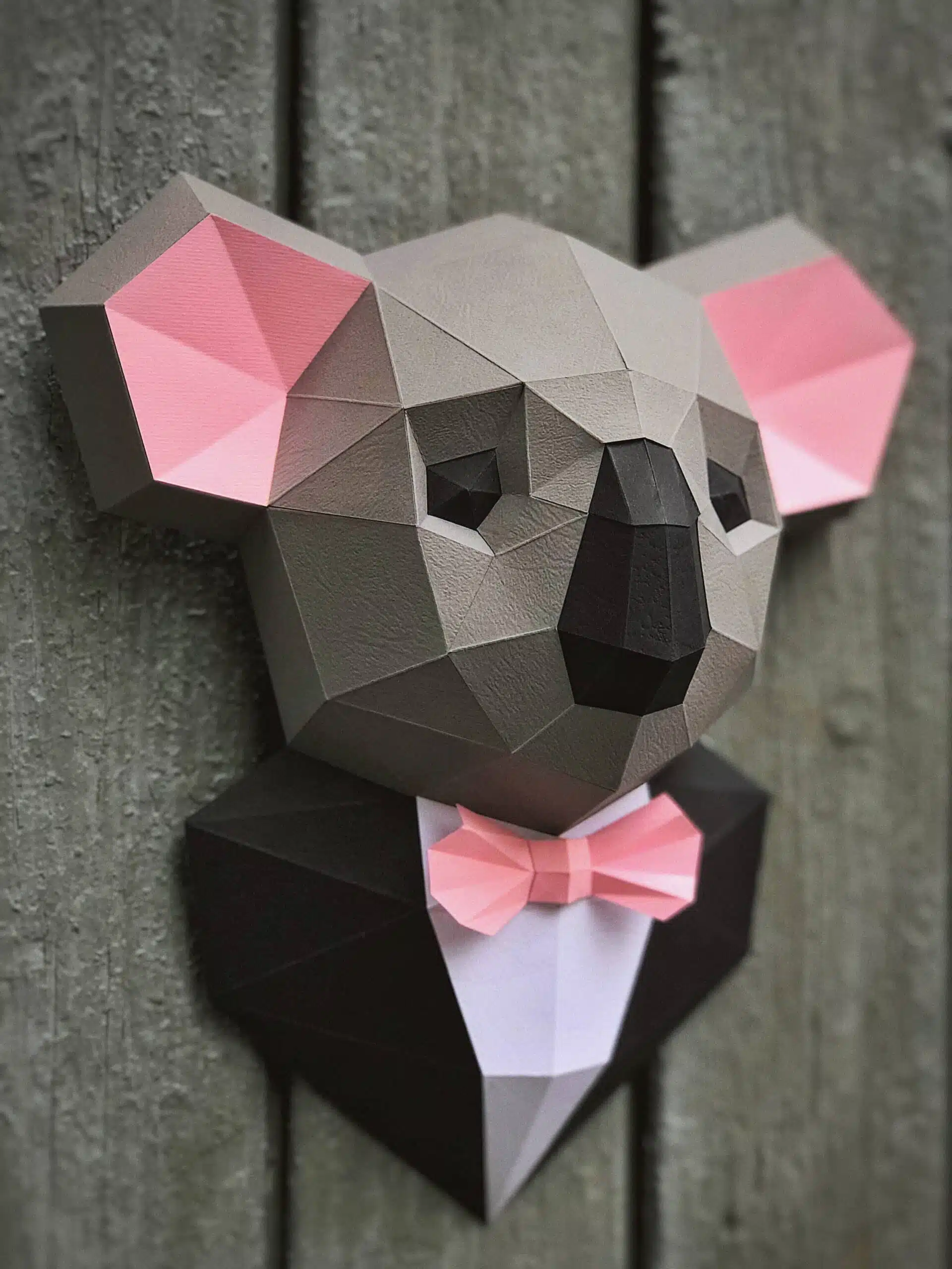 Koala in costume in papercraft 3D, modello 3D