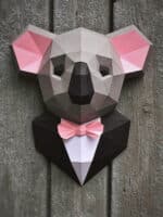 Papercraft of dapper koala in origami 3D