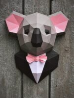 Koala in costume in papercraft 3D