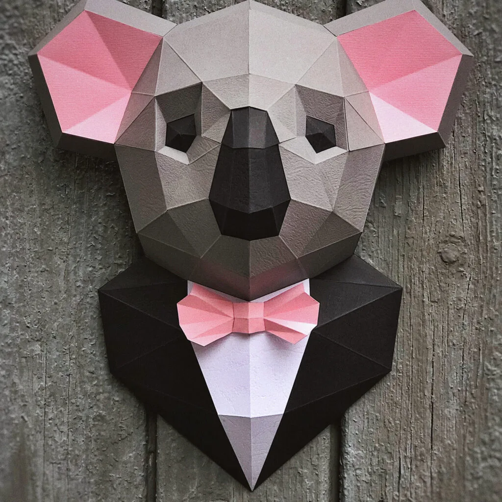 Koala im Anzug als 3D-Papercraft