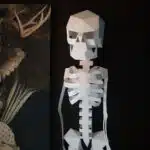 Papercraft Halloween skeleton in 3D origami