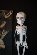 Papercraft Halloween skeleton in 3D origami
