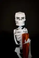 Papercraft Halloween skeleton in 3D origami