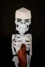 Papercraft Halloween skeleton in 3D origami