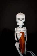 Papercraft Halloween skeleton in 3D origami