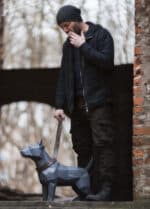 Papercraft de bull terrier em origami 3D