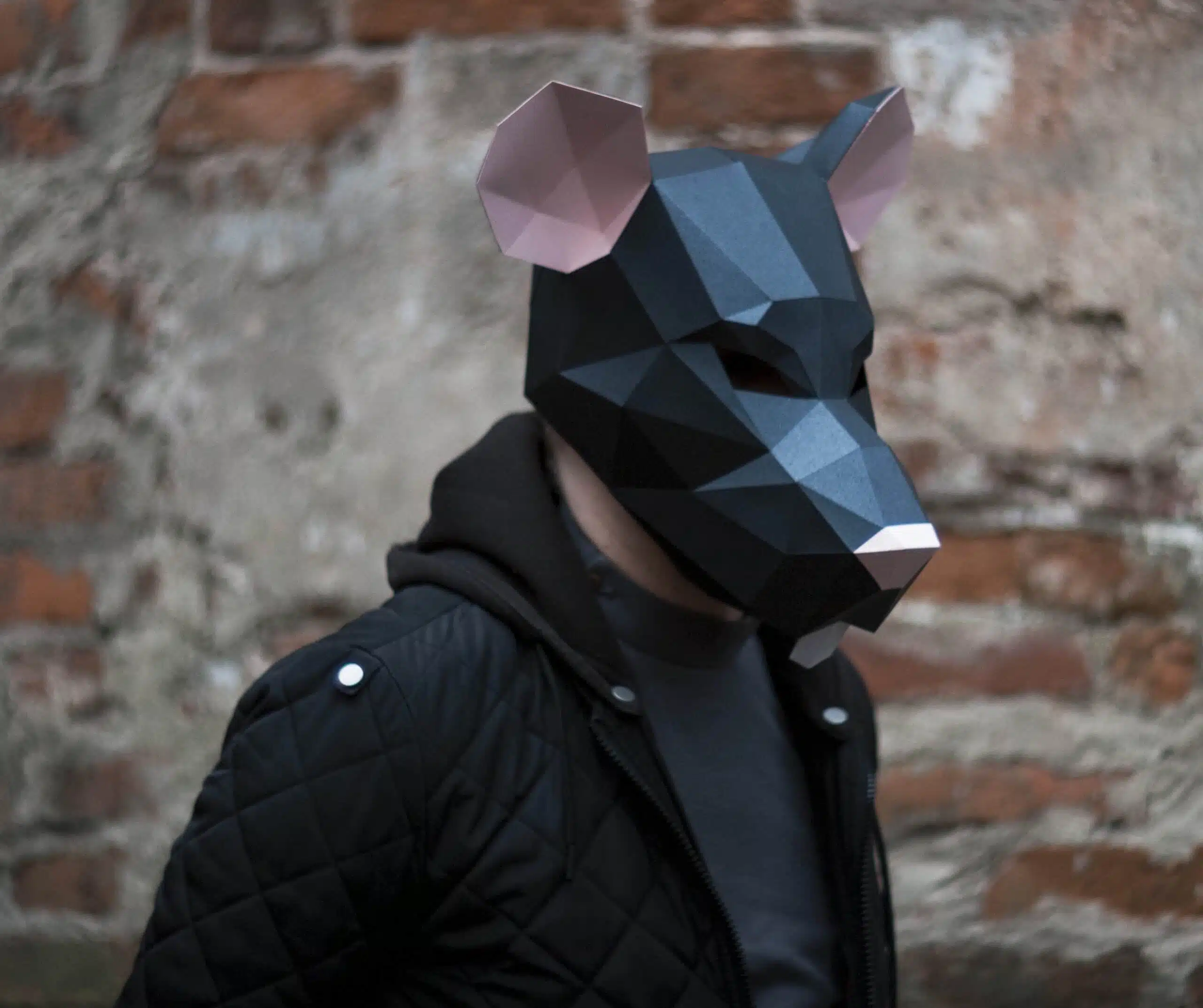 Ratmasker in papercraft 3D, weergave 9
