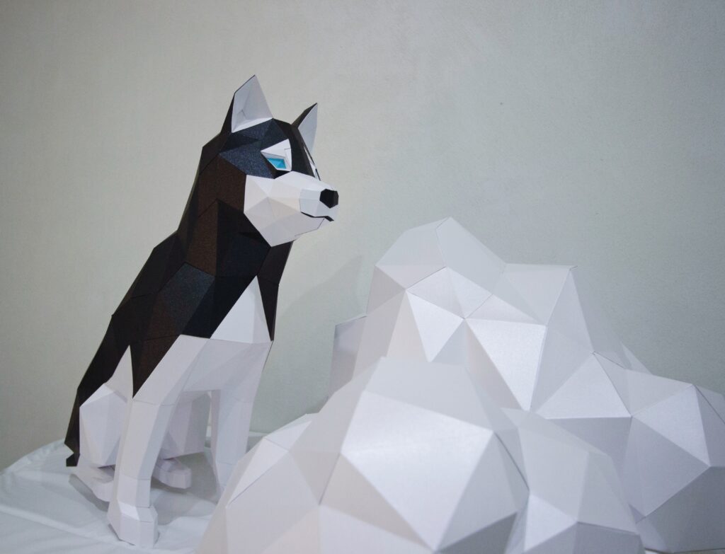 Husky en papercraft 3D