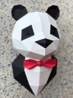 Panda de terno em papercraft 3D