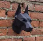 Origami 3D dobermannkop, 3D-model