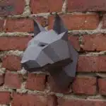 Tête de bull terrier en papercraft 3D