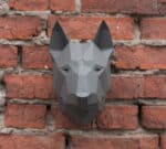 Papercraft testa di bull terrier in origami 3D