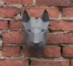 Tête de bull terrier en papercraft 3D