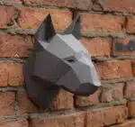 Tête de bull terrier en papercraft 3D